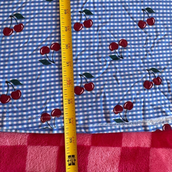 Blue & White Retro Style Dress with Cherry Print - Picture 12 of 13